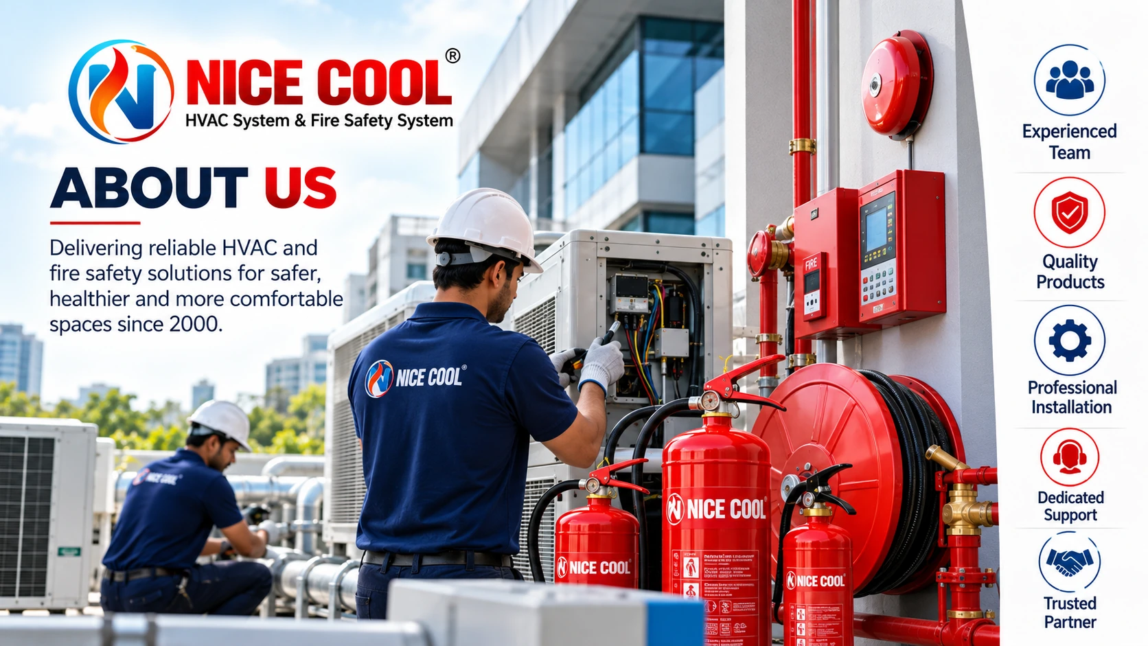 NICE COOL About Us — HVAC and fire safety solutions since 2000